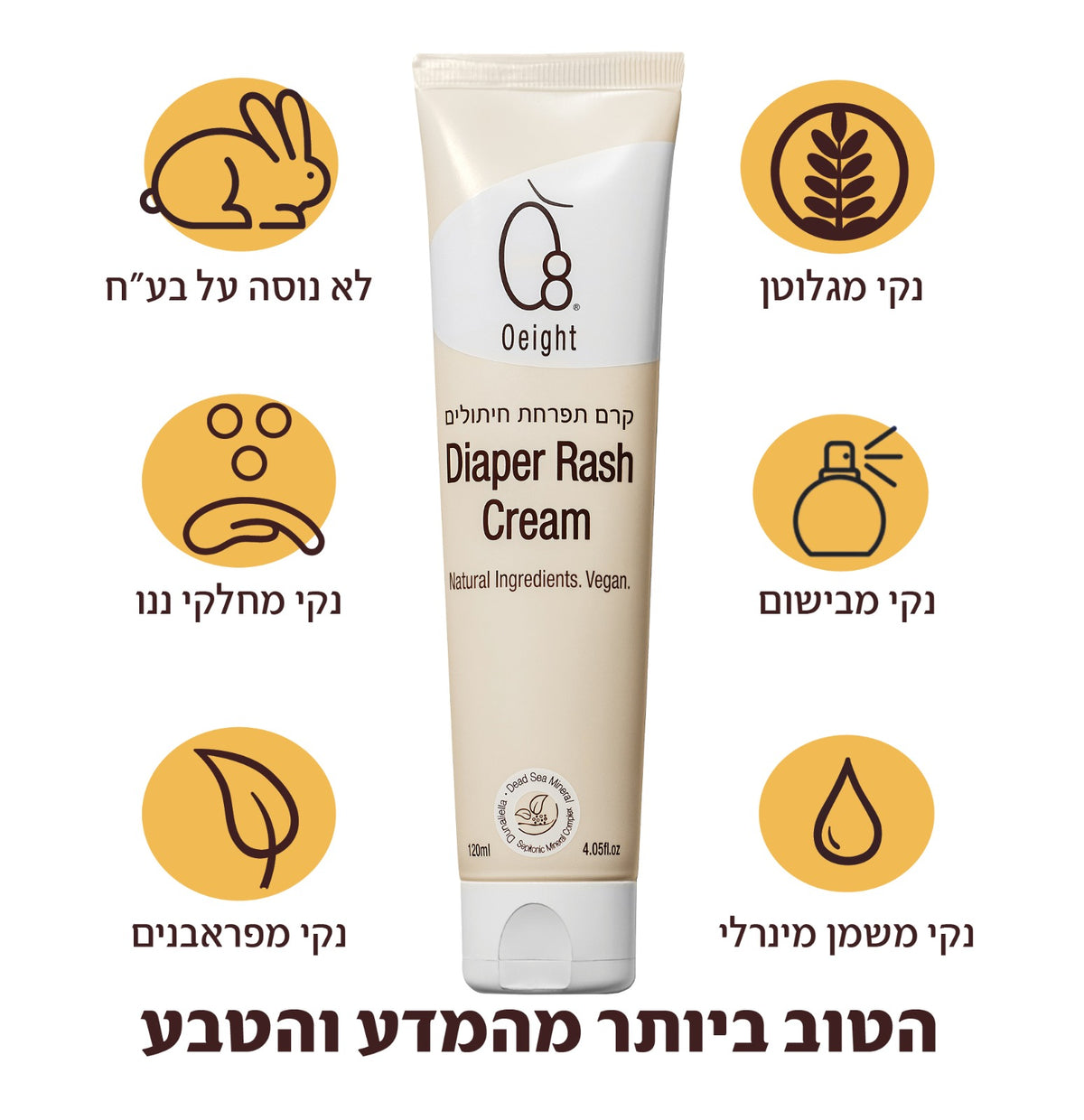 קרם החתלה לתינוק נספג בקלות ואינו שומני
