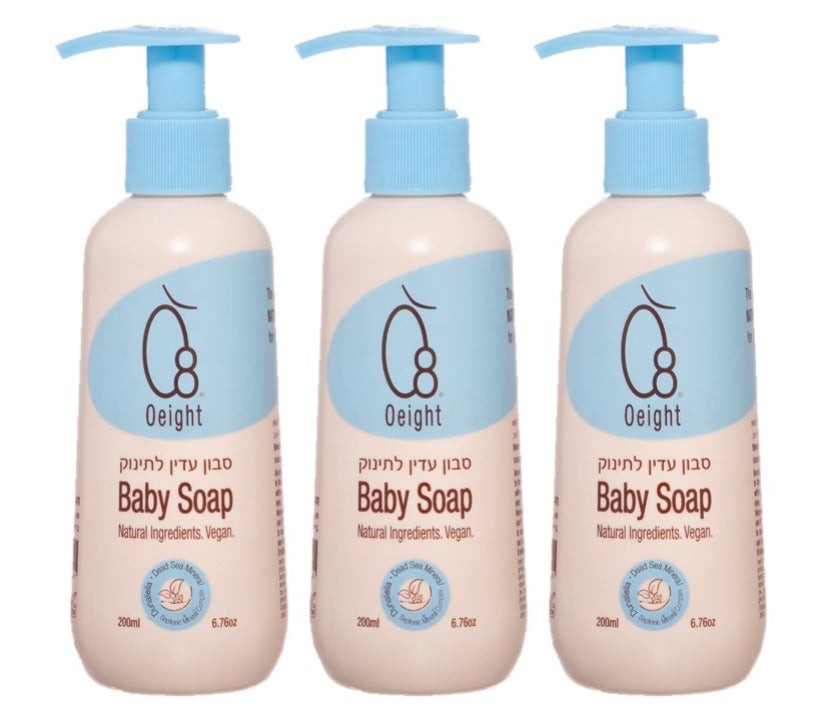 מארז שלישייה – סבון עדין לתינוק Oeight, מתאים לתינוק רגיש מגיל לידה